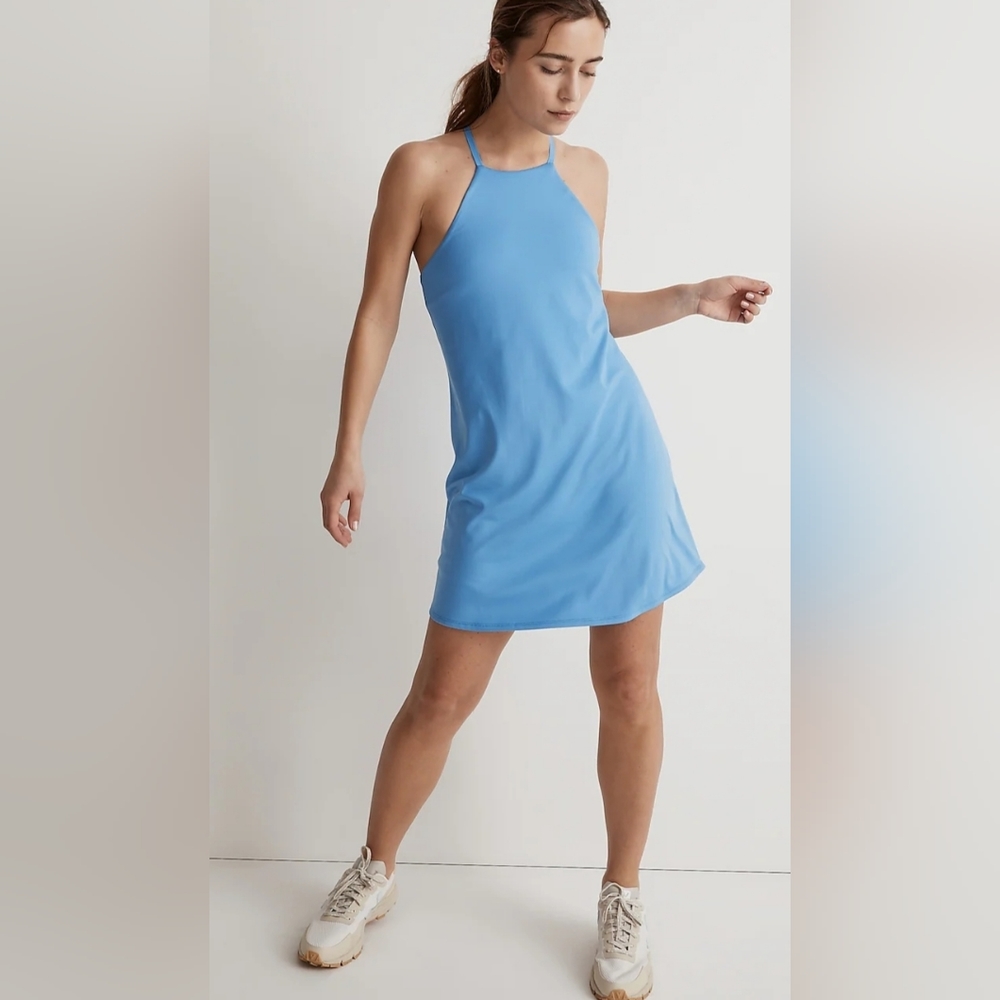 NWT Madewell Women's Flex 2.0 Fitness Dress, Size S, Color Oasis Blue.